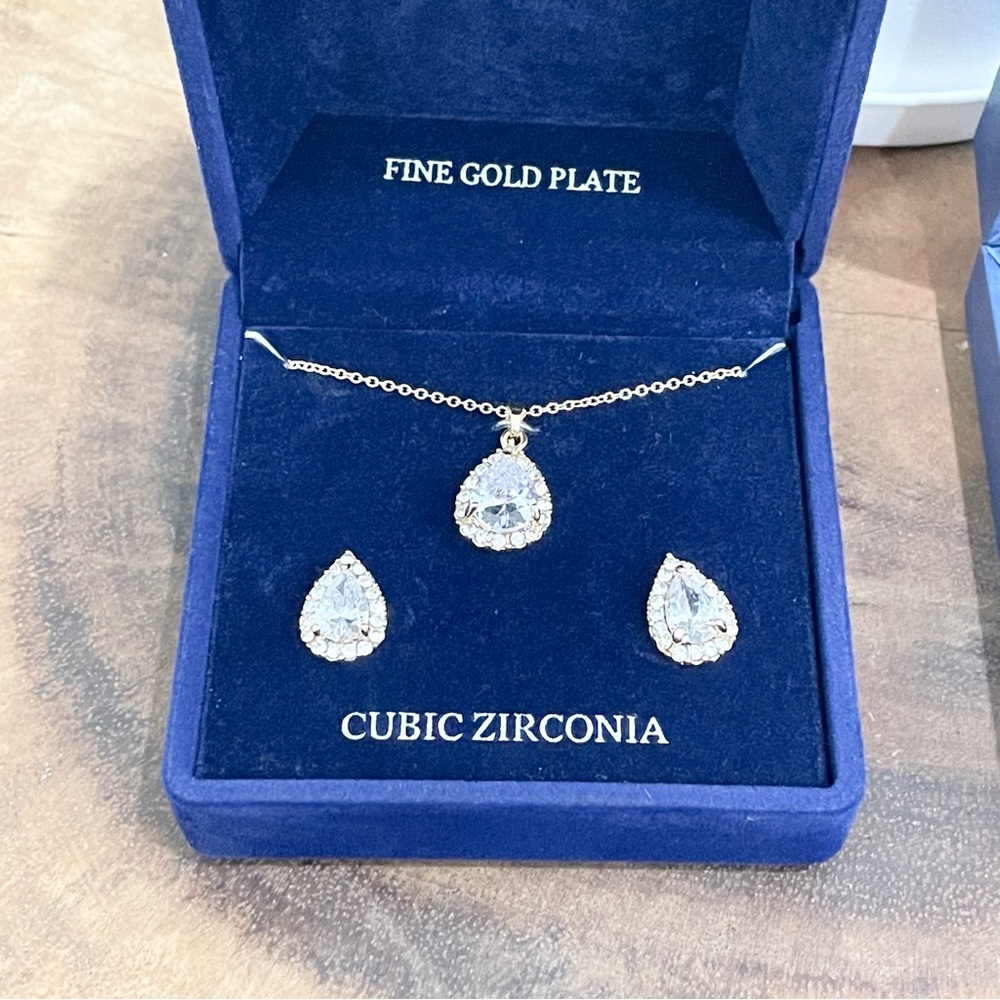 Stronger together, genuine crystal silver necklace gold plated necklace earrings - Picture 2 of 5